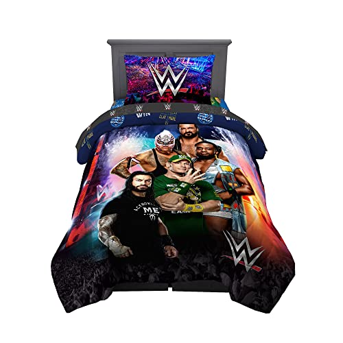 Franco Kids Bedding Super Soft Comforter and Sheet Set, 4 Piece Twin Size, WWE