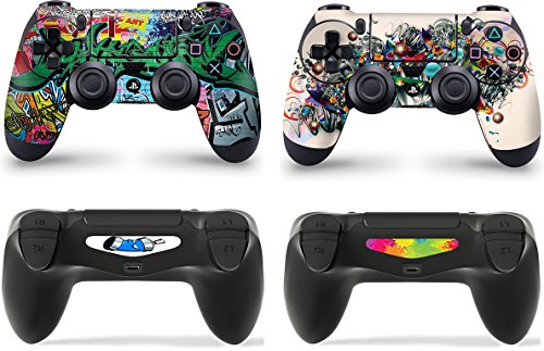 2 x Graffiti Playstation 4 PS4 Controller Skins Full Wrap Vinyl Sticker