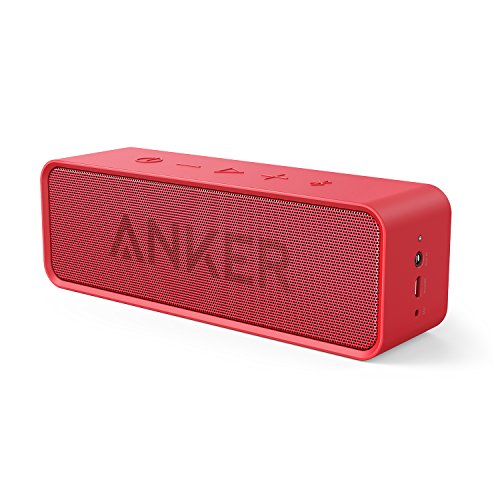 Anker Soundcore Portable Wireless Bluetooth Speaker with 24-Hour Playtime, 66ft Range, 10W Stereo Sound, Rich Bass, Built-in Mic, Ideal for iPhone, Samsung, Traveling, Shower Use, and More - Red
