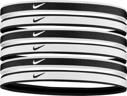 Nike Swoosh Sport Headbands 2.0 (Black/White/Grey), One Size Fits Most