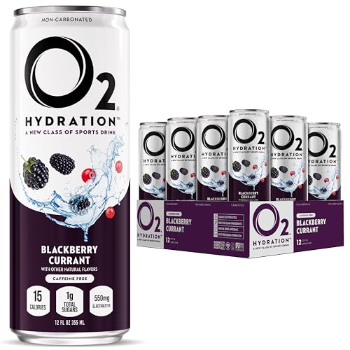 O2 Blackberry Currant Post Workout Recovery Drink - Powerful Electrolyte Drink for Daily Hydration