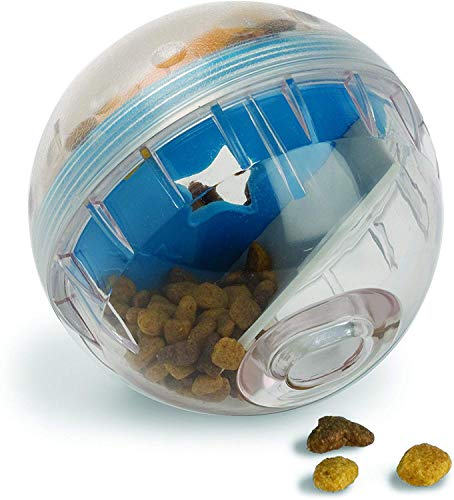 Pet Zone IQ Treat Ball Dog Treat Dispenser Toy Ball Interactive Dog Toy - 4' Dog Food Toy Stimulation, Slow Feeder