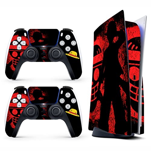HK Studio Anime Pirates Decal Sticker Skin Specific Cover for Both PS5 Disc Edition and Digital Edition - Waterproof, No Bubble, Including 2 Controller Skins and Console Skin