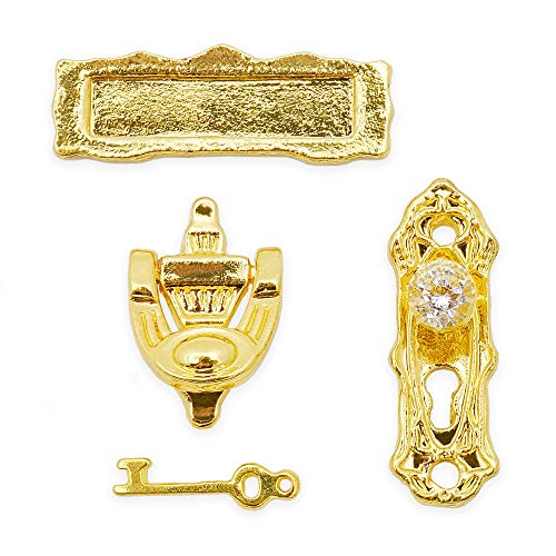 Odoria 1/12 Miniature Door Knob Knocker Dollhouse Decoration Accessories