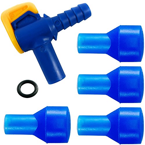 Aquatic Way Bite Valve Replacement Mouthpieces fits Camelbak and Most Brands (4-Pack), with Shutoff Valve and Tube O-Ring for Hydration Bladder and Backpack Water Reservoir