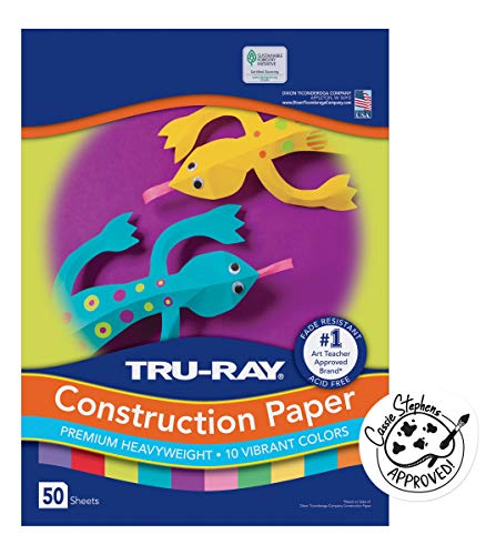 Tru-Ray Construction Paper, 10 Vibrant Colors, 9' x 12', 50 Sheets