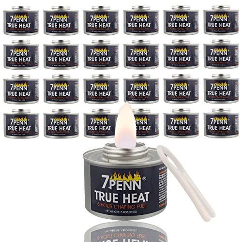 7Penn Buffet Food Warmers for Parties, 12 Pack - 6 Hour Chafing Dish Fuel Cans Catering Food Warmers Buffet Heating Food Warmer Party Canned Heat Burner with Bonus Lid Openers