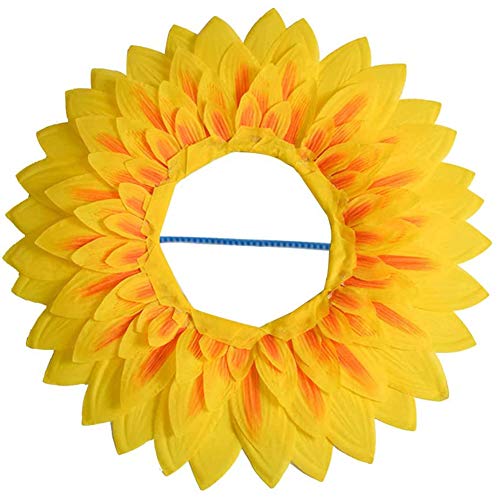 Sunflower Headgear, Funny Performance Props, Sunflower Hat Hood for Dance Party Festival Games Kids Teens Adults (58cm)