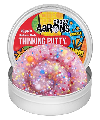 Crazy Aaron's Poke'N Dots Popp’n Thinking Putty - 4' Tin Thinking Putty - Non-Toxic Sensory Play Putty - Never Dries Out - Creative Toy