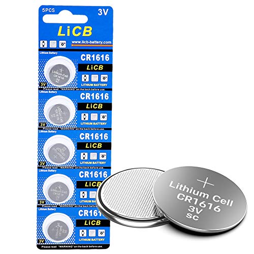 LiCB CR1616 Battery,Long-Lasting & High Capacity CR1616 Lithium Batteries,3 Volt Coin & Button Cell (5-Pack)