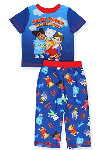 Daniel Tiger Neighborhood Toddler Boys Short Sleeve Pajamas Set (3T, Blue/Multi)