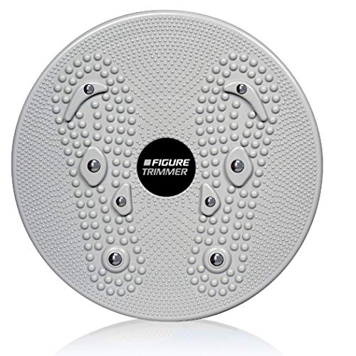 Figure Trimmer Core Ab Twister Board for Exercise 12 inch Waist Twisting Disc with 8 Mangets Reflexology for Slimming and Strengthening Abdominal & Stomach Exercise Equipment Grey