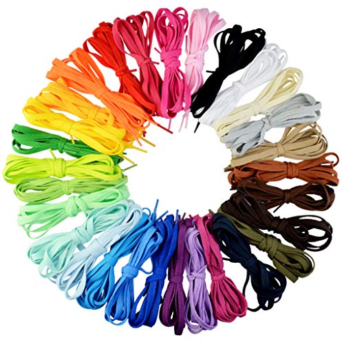 Marrywindix 29 Pairs 47' Flat Colourful Athletic Shoe Laces for Sneakers Skate Shoes Boots Sport Shoes (29 colors)