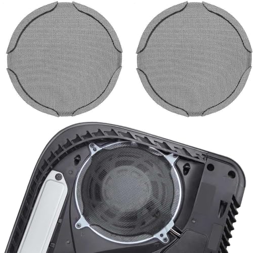 PS5 Fan Dust Filter, Chanvoo 2 Pack Metal Fan Dustproof Filter Mesh Compatible with PlayStation 5 Digital & Disc Edition Console (Black)