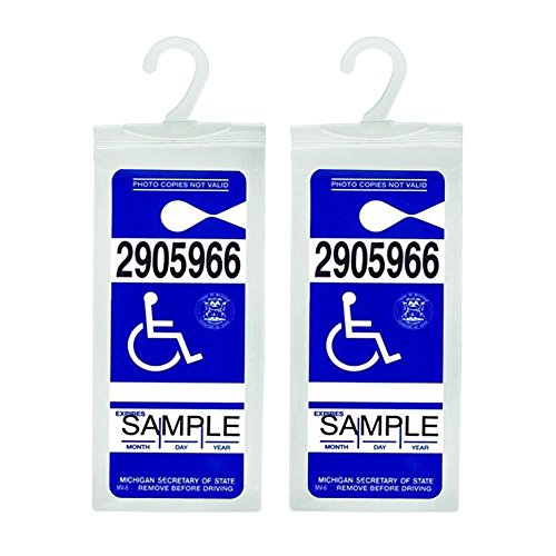 Handicap Placard Holder - Ultra Transparent Disabled Parking Permit Placard Protective Holder Cover with Large Hanger by Tbuymax (Set of 2)