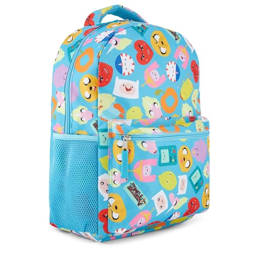 Adventure Time Classic Cartoon Backpack: Fin and Jake Allover Print Backpack by Cartoon Network - Light Blue