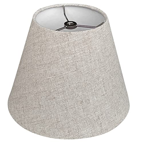 Tootoo Star Barrel White Small Lamp Shade for Table Lamps Replacement, 5x9x7 Inch,Fabric Cloth, Spider Model (Brown)