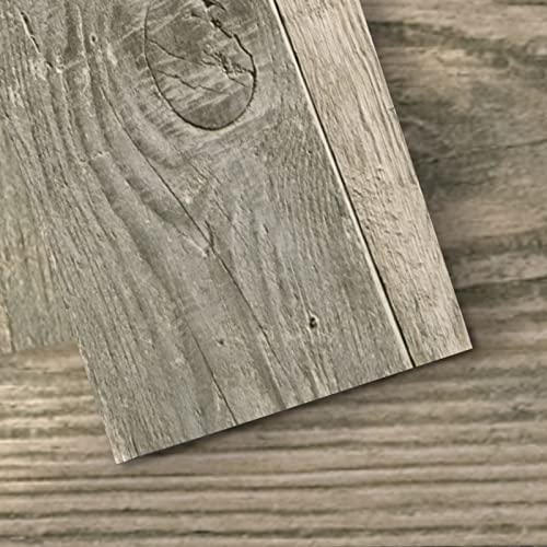 Art3d Peel and Stick Floor Tile Vinyl Wood Plank 36-Pack 54 Sq.Ft, Aged Wood, Rigid Surface Hard Core Easy DIY Self-Adhesive Flooring