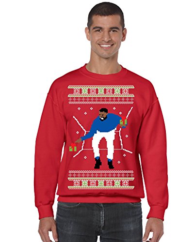 ALLNTRENDS Men's Crewneck 1-800 Hotline Bling Ugly Christmas Sweater (L, Red)
