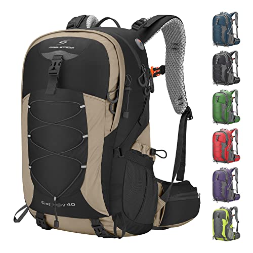 Maelstrom Hiking Backpack,Camping Backpack,40L Waterproof Hiking Daypack with Rain Cover,Lightweight Travel Backpack,Khaki
