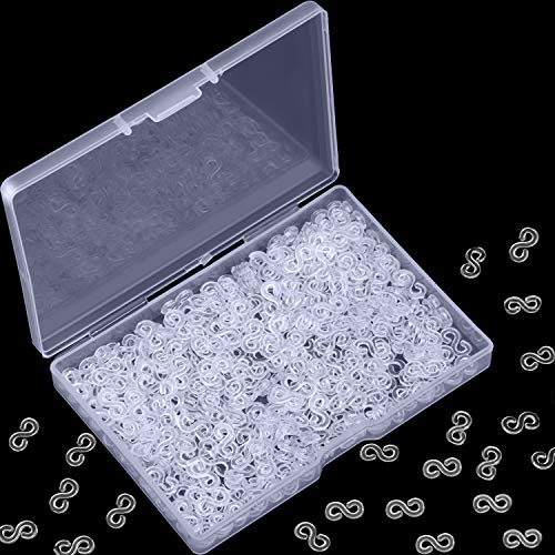 300 Pieces Rubber Band S Clips Loom Band Clips Plastic Connectors Refills for Loom Bracelets (Clear)