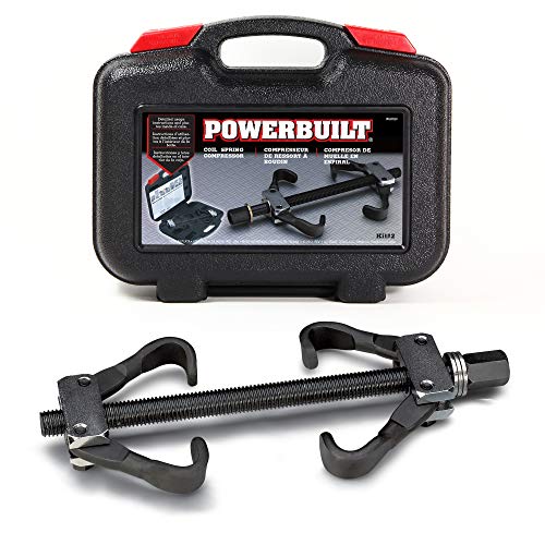 Powerbuilt Strut Coil Spring Compressor Tool Kit, Compress, Remove and Install Vehicle Strut and Coil Springs Set for Vehicles, Storage Case 648628, Black