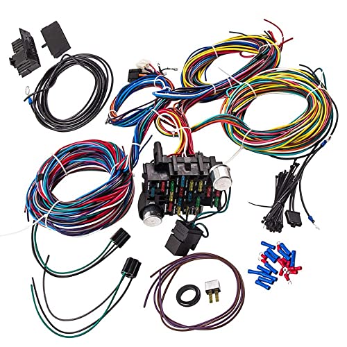 Auto Parts Prodigy Universal Wiring Harness Kit 21 Circuit Long Wires Standard for Chevy Mopar Hotrods Ratrods Ford Chrysler Universal Automotive Wiring