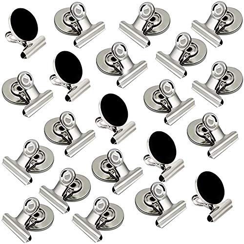 20 Pack Fridge Refrigerator Magnets, Strong Magnetic Clips for Whiteboard, Office, Locker, Photo Displays, Heavy Duty Magnetic Clips (30mm Wide)