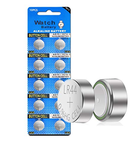 Cotchear 10pcs LR44 Batteries AG13 Button Cell Battery L1154 Battery 1.5V G13 357 303 SR44 LR1154 Button Coin Batteries