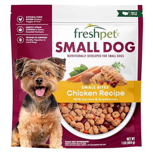 Freshpet Healthy & Natural Food for Small Dogs/Breeds, Fresh Grain Free Chicken Recipe, 1lb