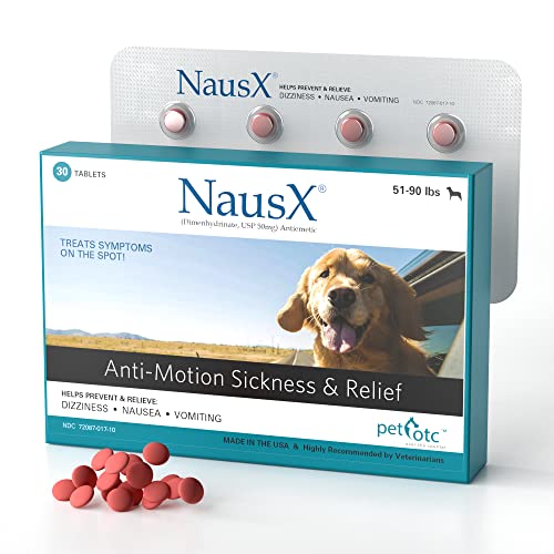 Nausx (51-90lbs Anti Nausea/Motion Sickness Treatment and Preventative for Dogs (NSXL)