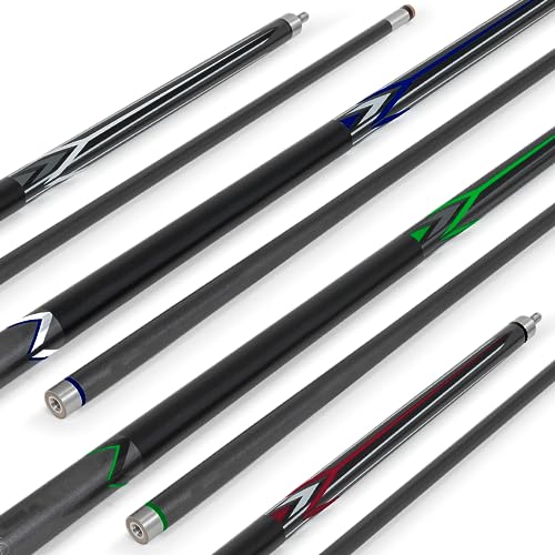 EastPoint Sports Masterton Billiard Cue 4 Pack - Includes Four 2-Piece 58' Billiard Cues with Leather Tip and Micro-Fiber Grips