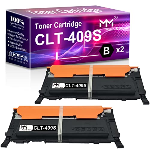 MM MUCH & MORE Compatible Toner Cartridge Replacement for Samsung 409S CLT-409S CLT-K409S 407S use in CLP-310 CLP-315 CLP-310N 315W CLX-3170FN 3175N CLX-3175 CLX-3175FN 3175FW Printers (2-Pack, Black)