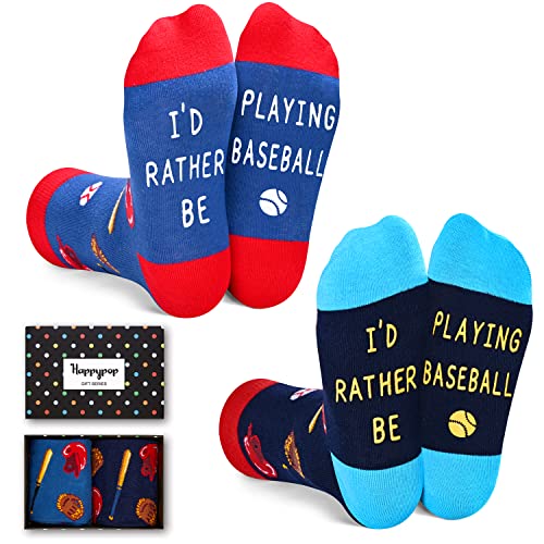 HAPPYPOP Baseball Gifts For Kids Boys Girls 7-10 Years Gifts For Baseball Lovers Players, Funny Cool Novelty Kids Boys Girls Baseball Socks