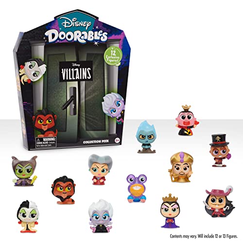 Disney Doorables Villain Collection Peek, Includes 12 Exclusive Mini Figures, Styles May Vary, Kids Toys for Ages 5 Up, Amazon Exclusive by Just Play