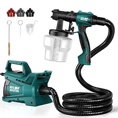 NEU MASTER Paint Sprayer, 600W HVLP Electric Spray Paint Gun with 6FT Airhose for House Painting, Ceiling, Home Interior and Exterior