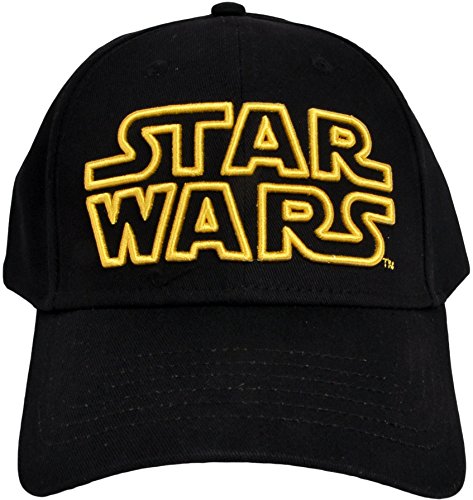 STAR WARS Classic Embroidered Logo Outline Adult Hat Baseball Cap, Black