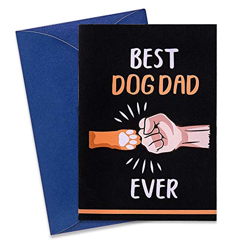 SICOHOME Funny Father's Day Card For Dad,Best Dog Dad Ever,4'x 6' Fathers Day Greeting Card With Envelop from Dog Son Daughter Wife on Christmas Father's Day Birthday Anniversary Wedding