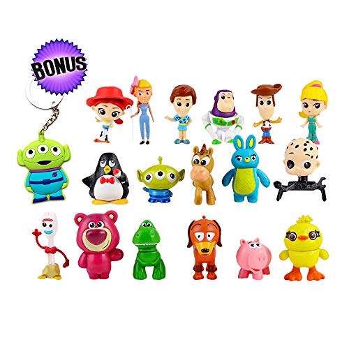 Pantyshka Toy Story Action Figures – Set of 17 Mini Figurines for Kids – Collectible Toy Store Cake Toppers – Great Party Favors for Toddlers – Action Figure Set with Keychain – Toy Story Birthday
