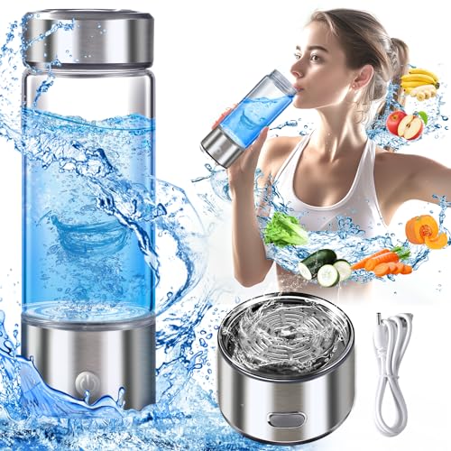 Hydrogen Water Bottle, Hydrogen Water Bottle Generator with SPE PEM Technology Water Ionizer,Portable Rechargeable 3 Min Quick Electrolysis - Suitable for Home, Office, Travel, Exercise, Gift for Love