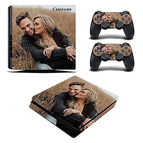 Custom PS4 Slim Sticker Skin for Console and Controller with Your Picture and Create Your Own Design, Custom PS4 Slim Stickers Full Body Vinyl Skin Decal Cover