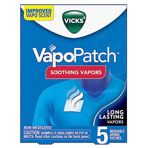 Vicks VapoPatch, Wearable Mess-Free Aroma Patch, Soothing & Comforting Non-Medicated Vicks Vapors, For Adults & Children Ages 6+, 5ct (2 pack)