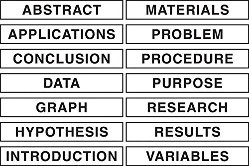 Pacon Self-Adhesive Presentation Science Subtitles, 14 Titles, 1-1/2' x 8-1/2' (3764), White