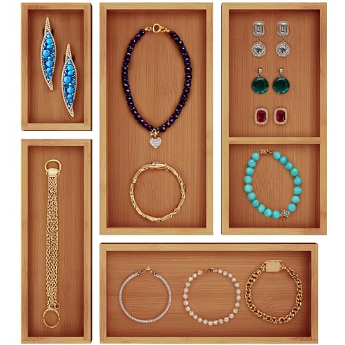 ROYAL CRAFT WOOD Bamboo Jewelry Chests & Organizer Boxes - Multi-Use Storage for Jewelry