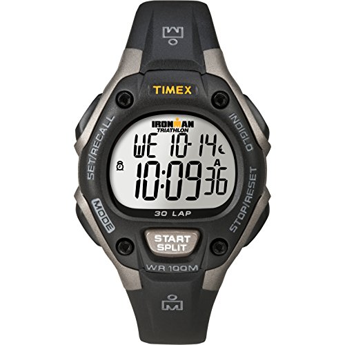 Timex Unisex T5E961 Ironman Classic 30 Mid-Size Black/Gray Resin Strap Watch
