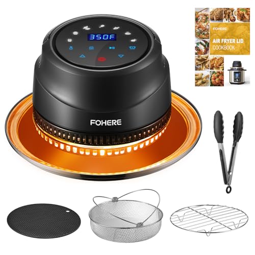 Air Fryer Lid for Instant Pot 6Qt/8Qt, 7 in 1 with LED Touchscreen, Turn Your Pressure Cooker Into Air Fryer in Seconds, Air Fryer Accessories and Recipe Cookbook Included