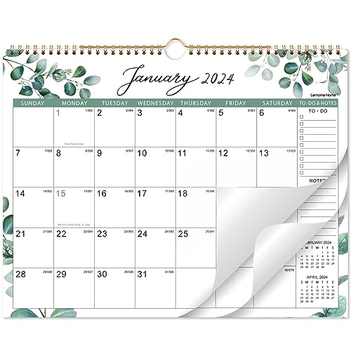 2024 Calendar - JAN 2024 - DEC 2024, 2024 Wall Calendar 12 Monthly calendar, 15' x 11.5', Twin-Wire Binding + Hanging Hook + Large Blocks with Julian Dates, 2024 Wall/Desk Calendar for Organizing -