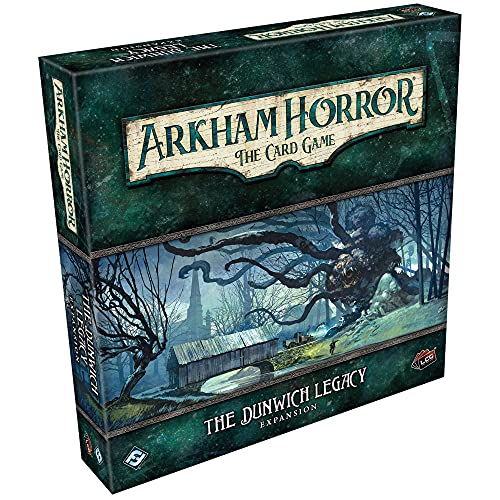 Arkham Horror The Card Game The Dunwich Legacy Deluxe EXPANSION - Continue the Mythos Adventure! Cooperative Living Card Game, Ages 14+, 1-4 Players, 1-2 Hour Playtime, Made by Fantasy Flight Games