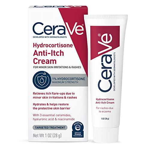 CeraVe 1% Hydrocortisone Anti-Itch Cream | Fragrance-Free Relief for Eczema-Prone & Dry Skin | 1 Ounce