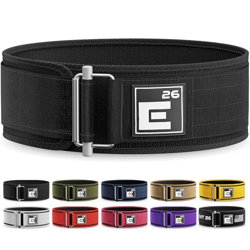 Element 26 Self-Locking Weight Lifting Belt - Premium Weightlifting Belt for Serious Functional Fitness, Power Lifting, and Olympic Lifting Athletes - Training Belts for Men and Women (Medium, Black)
